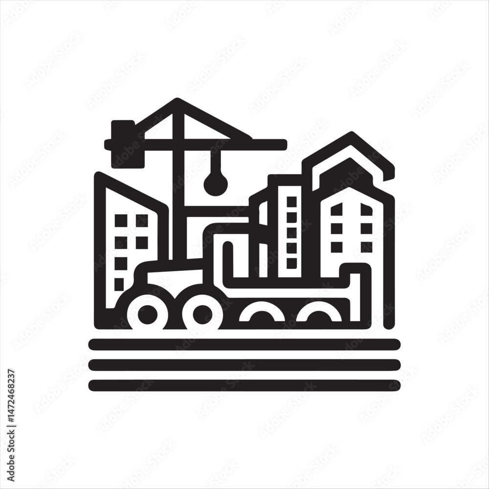 Naklejka premium editable construction logo vector