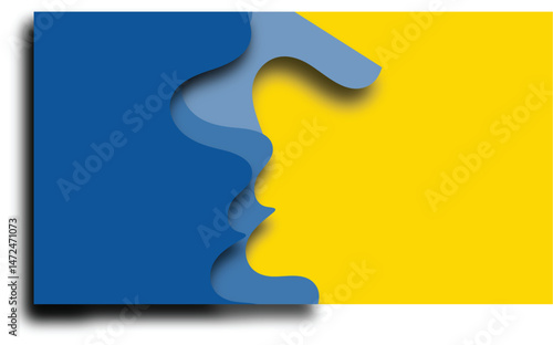 Dynamic Abstract Background with Contrasting Blue and Yellow Wavy Layers.