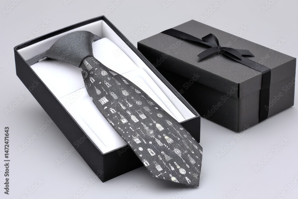 custom made wallpaper toronto digitalA dad unboxing a tie printed with random dad sayings and puns