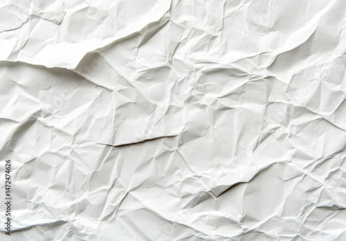 Wallpaper Mural High-resolution image of crumpled white paper texture, showing detailed creases and folds, ideal for backgrounds or design elements. : Generative AI Torontodigital.ca