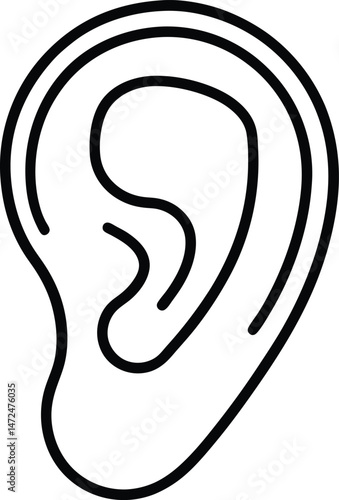 ear outline icon clipart illustration.