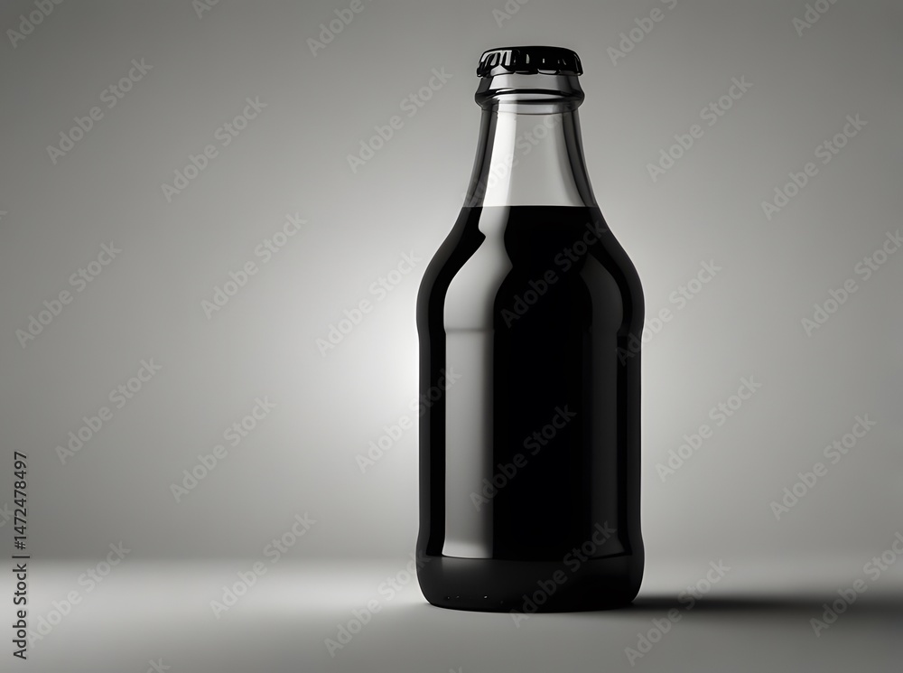 Silhouetted Dark Bottle with a Cap Against a Plain Light Background Studio Shot
Silhouetted Dark Bottle with a Cap Against a Plain Light Background Studio Shot
