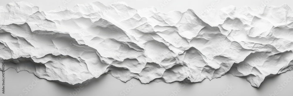 Fototapeta premium Abstract White Monochrome Mountain Range Relief Sculpture