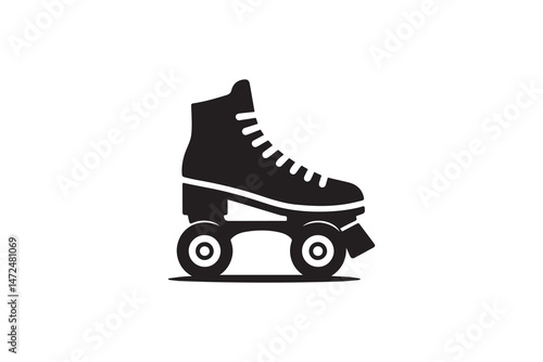 simple and unobtrusive roller skate vector silhouette illustration isolated in white background