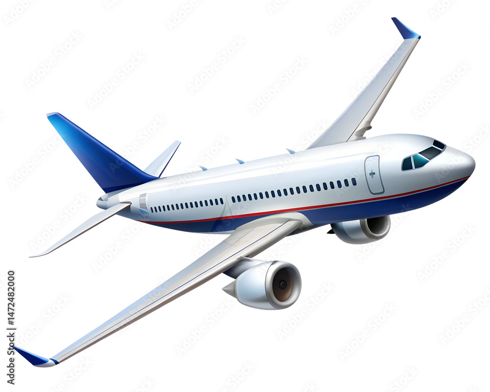 Fototapeta premium airplane in the sky isolated on white background. Transparent PNG file available with high quality.