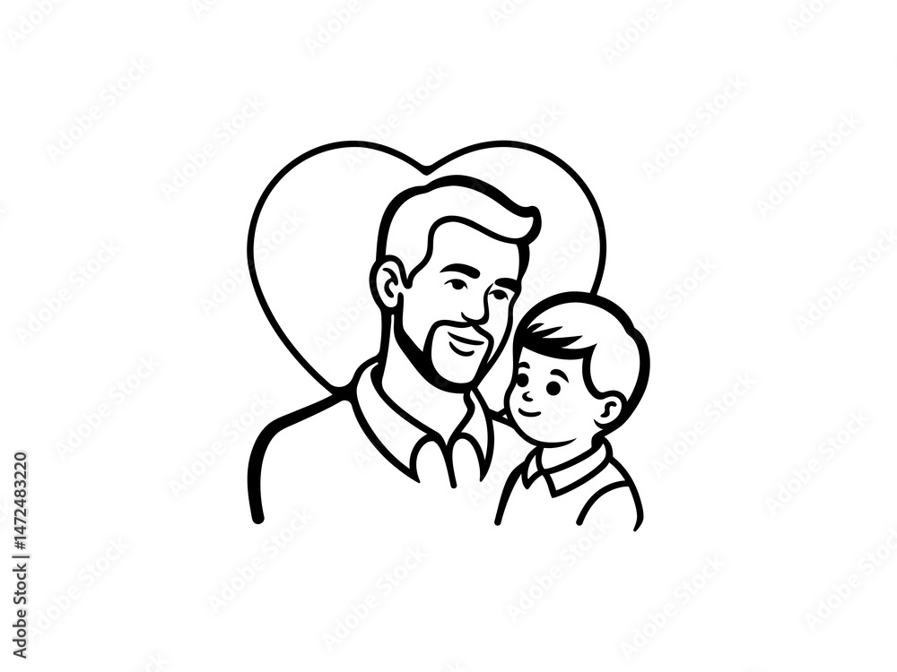 Father’s Day Love Vector Strong Dad Holding Newborn Baby Emotional Family Moment, Parenthood Line Art Illustration. Father’s Day Love Vector Strong Dad Holding Newborn Baby Emotional Family Moment, Parenthood Line Art Illustration.