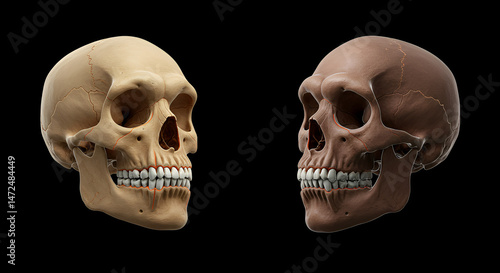 Neanderthal vs Homo Sapiens Skull Structures