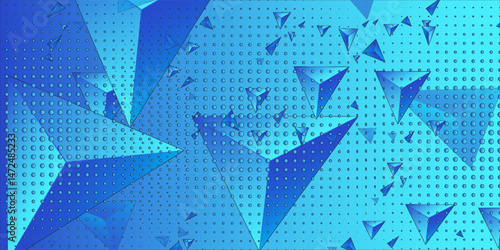 Abstract geometric shape background vector design in blue tones in eps 10