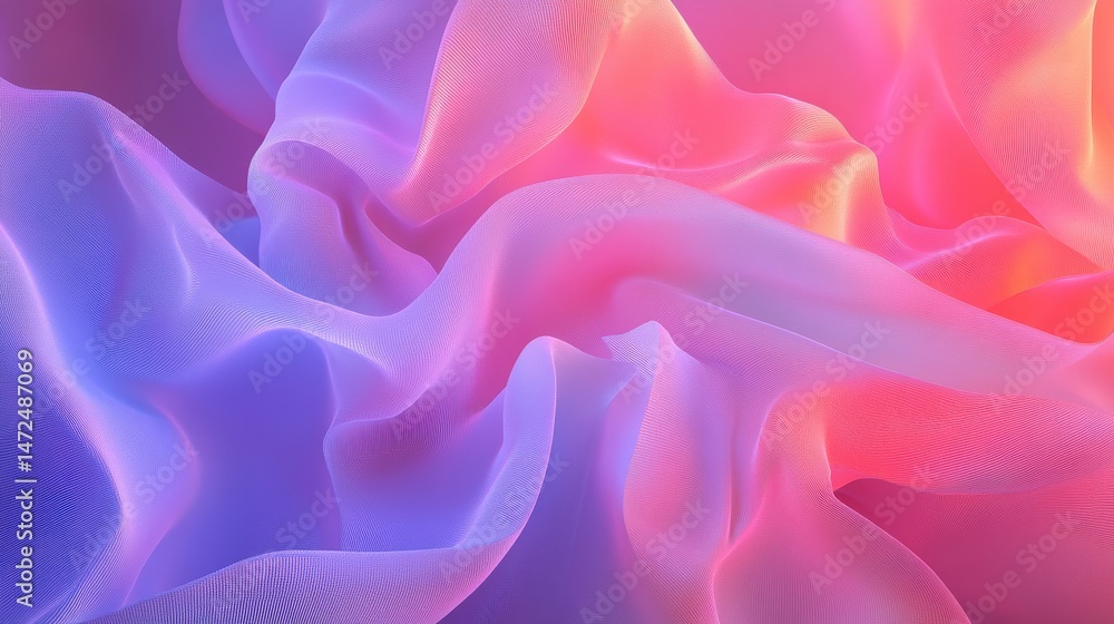 Fototapeta premium Soft Abstract Fabric Texture with Pink and Blue Gradient Background