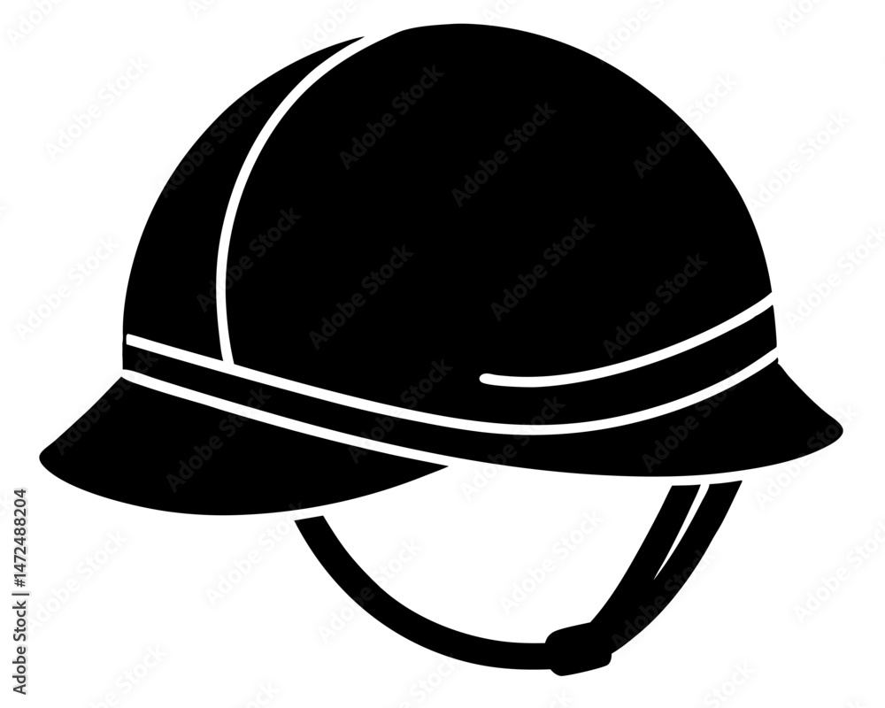 Fototapeta premium Military Helmet Icon Black Silhouette Graphic Design, Military Helmet Silhouette Vector