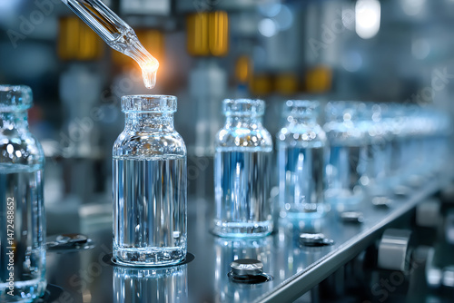 Wallpaper Mural Cosmetic manufacturing line small glass bottles Torontodigital.ca