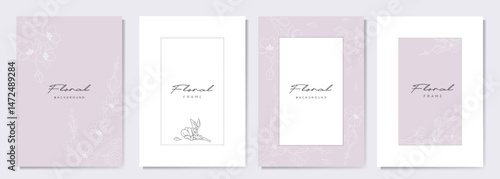Elegant collection with spring blooming branches and sakura flowers