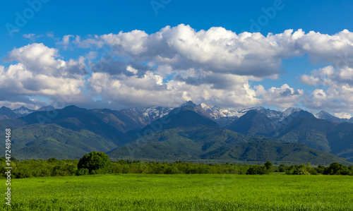 Beautiful landscape from Transylvania with the Fagaras Mountains in the background