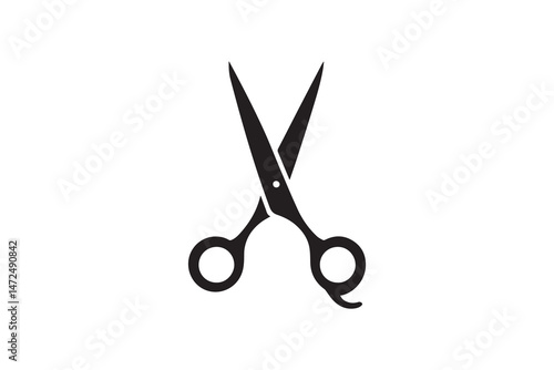 simple and unobtrusive Hair cutting scissor vector silhouette illustration isolated in white background