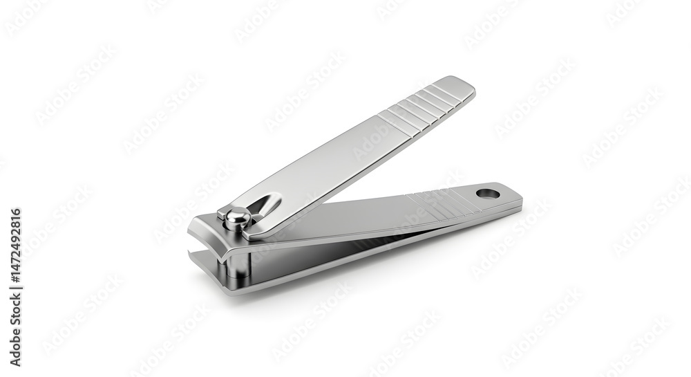 Stainless Steel Nail Clipper on White Background Stainless Steel Nail Clipper on White Background