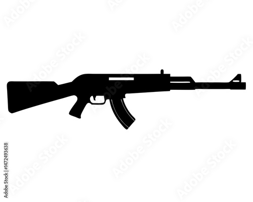 Shotgun Vector Illustration Featuring Realistic Design, Rifle Silhouette Vector