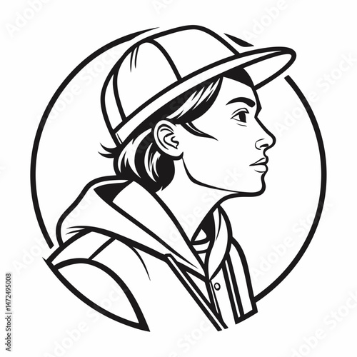 Profile of a young person in a baseball cap and hoodie, representing urban youth culture and style
