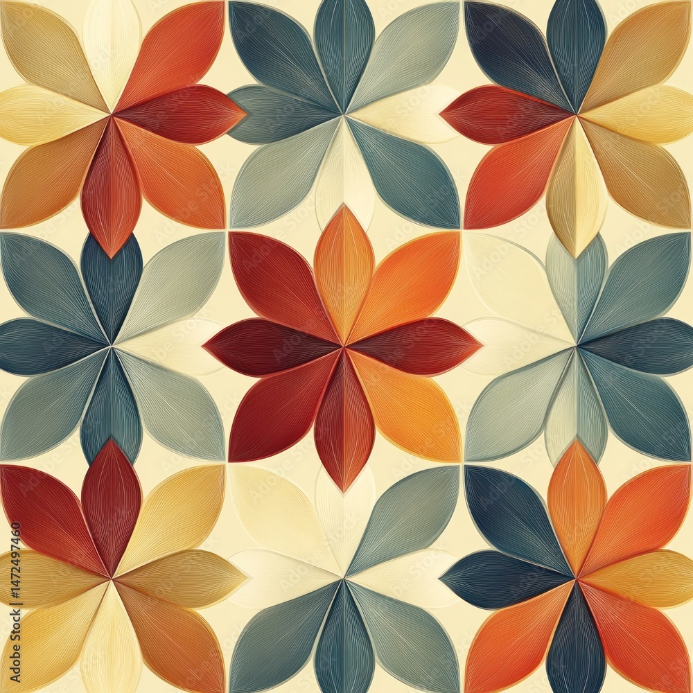 Obraz premium Floral, patterned, geometric design