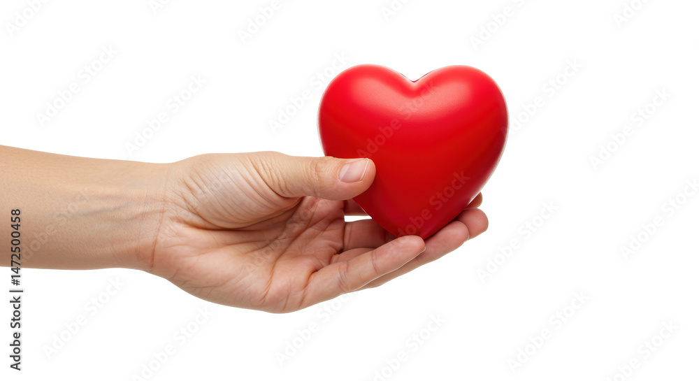 Isolated Hand Holding Red Heart Isolated Hand Holding Red Heart