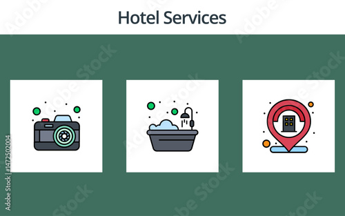 Hotel Service Icon, Hospitality Logo Symbol, Room Service Emblem, Bellhop Icon Design, Luxury Hotel Logo, Concierge Service Icon, Hotel Amenities Symbol, Modern Hospitality Logo, Travel and Stay Icon,
