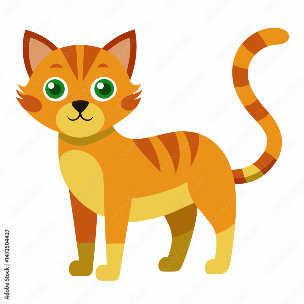 Simple Cat Vector on White Background Simple Cat Vector on White Background