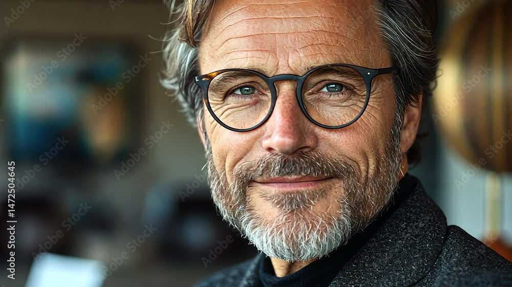 Portrait of a Mature Man with Glasses Portrait of a Mature Man with Glasses