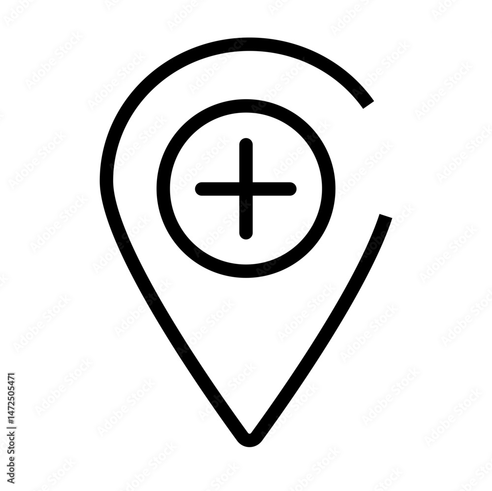 Location pin icon. Map pin place marker. Location outline icon. Map marker pointer icon set. GPS location symbol. Flat vector illustration Location pin icon. Map pin place marker. Location outline icon. Map marker pointer icon set. GPS location symbol. Flat vector illustration