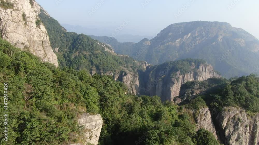 aerial view of yandang mountains cliffs in wenzhou China. High quality 4k footage aerial view of yandang mountains cliffs in wenzhou China. High quality 4k footage