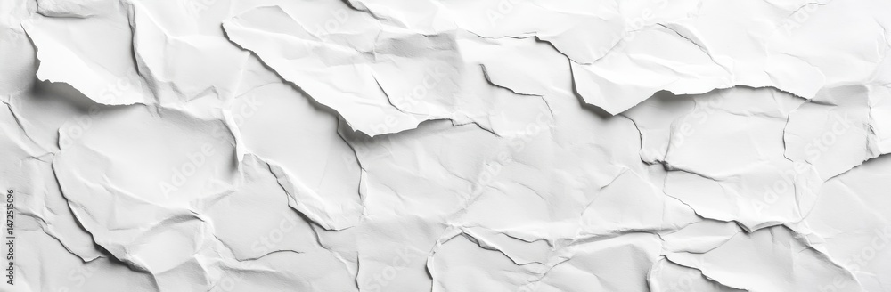Fototapeta premium Crumpled White Paper Texture Background