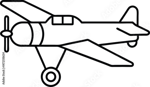 vector illustration of biplane