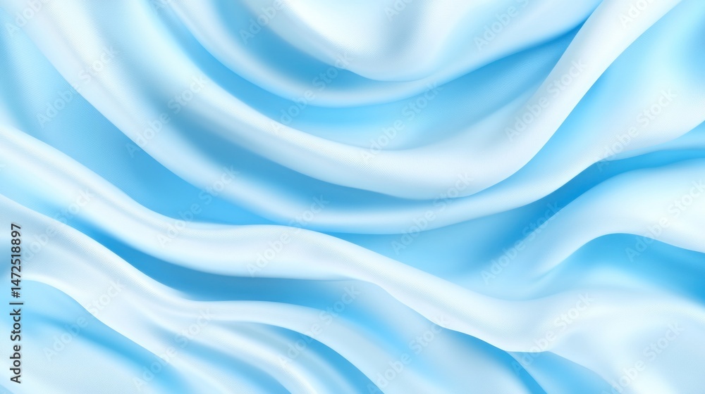 Abstract Blue Silk Fabric Texture: Elegant Drapes and Soft Waves Abstract Blue Silk Fabric Texture: Elegant Drapes and Soft Waves