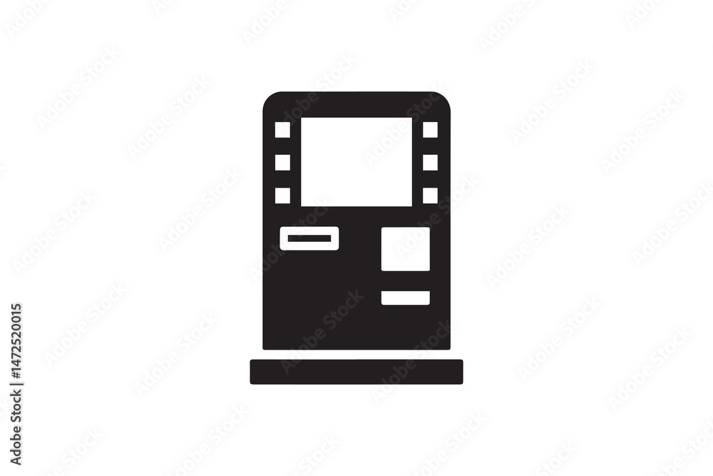 simple and unobtrusive ATM machine vector silhouette illustration isolated in white background simple and unobtrusive ATM machine vector silhouette illustration isolated in white background