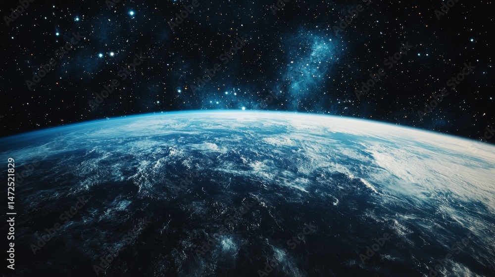 Fototapeta premium Stunning earth view from space cosmic perspective digital imagery outer space aerial shot planetary beauty