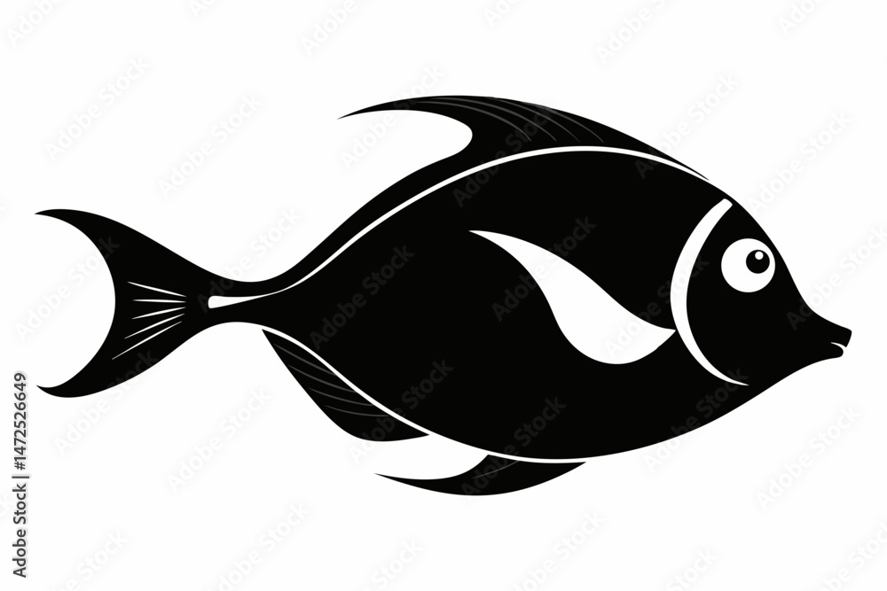 Obraz premium surgeonfish sihouette black vector