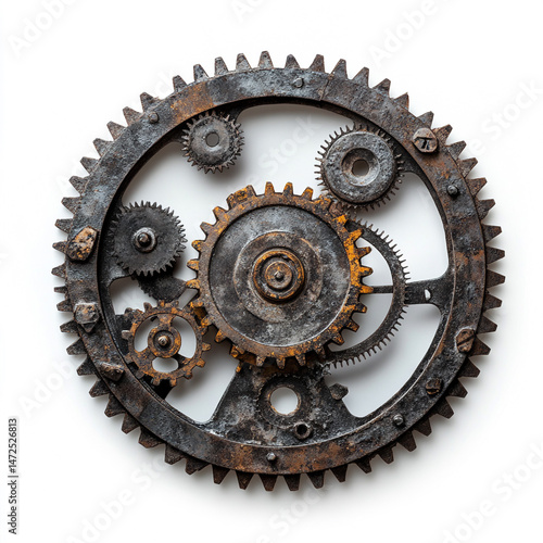 Metal gears isolated on a white background