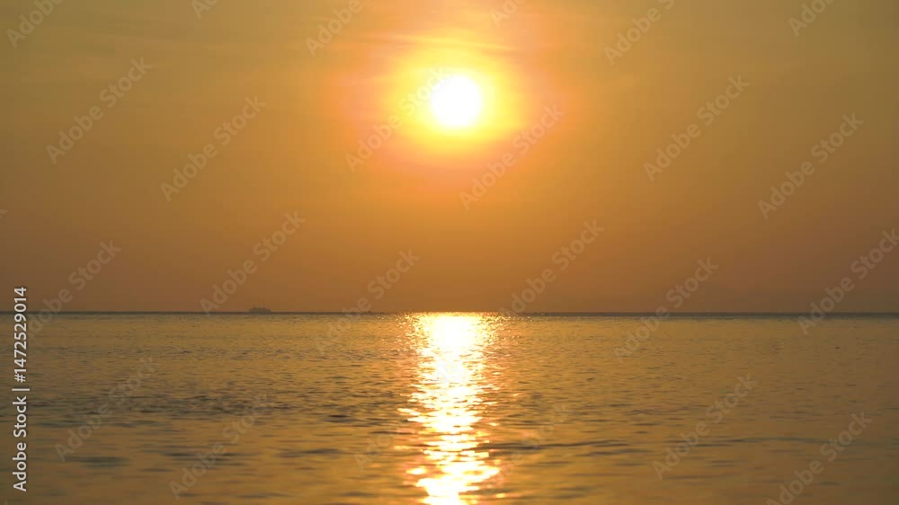 Endless horizon at sunset shows natures beauty across the tranquil sea Endless horizon at sunset shows natures beauty across the tranquil sea