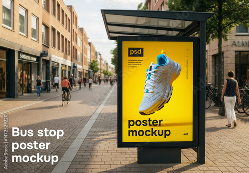 A bus stop poster mockup