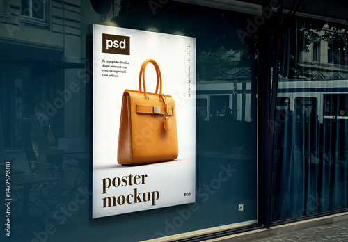 Store window poster mockup