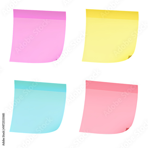 Wallpaper Mural Pastel Color Sticky Notes Background isolated on transparent background Torontodigital.ca