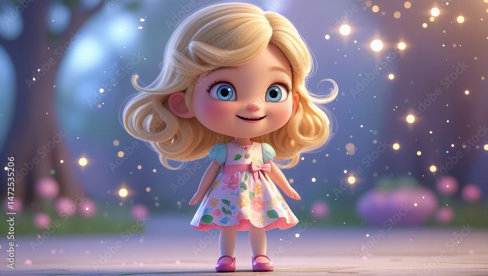 Fototapeta premium Little girl in a dress