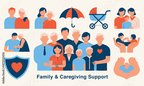 Modern Family Support Illustration 