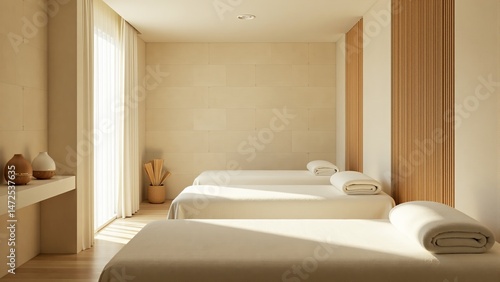 Modern Spa Room With Massage Beds