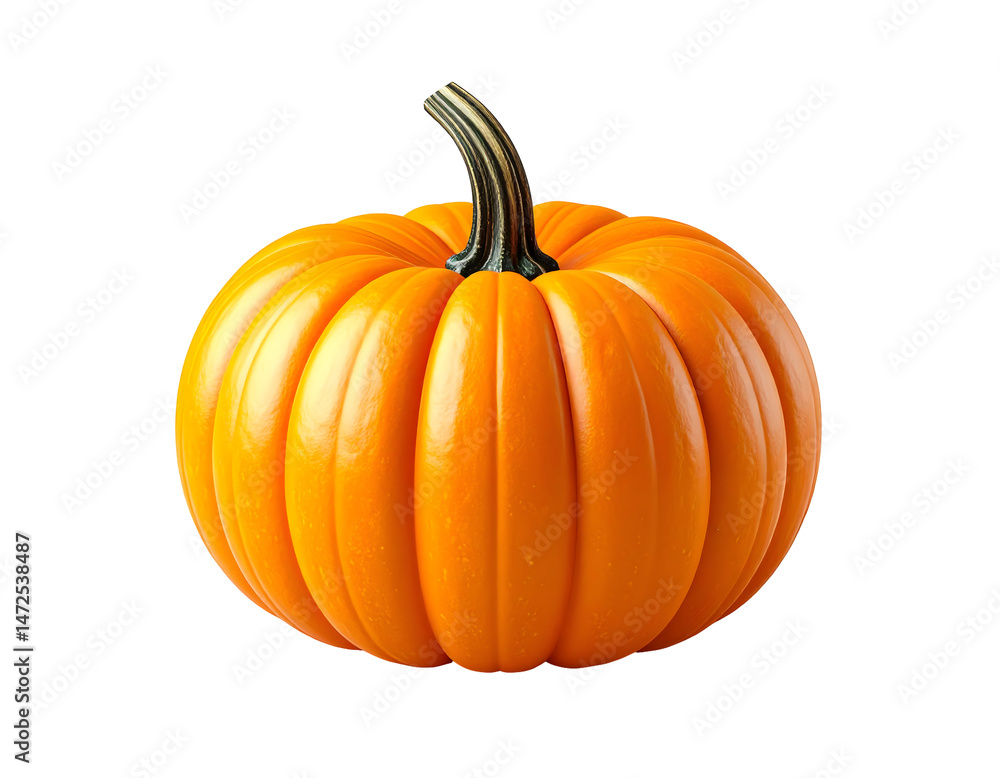 Isolated on a white background, this orange pumpkin is a seasonal autumn vegetable Isolated on a white background, this orange pumpkin is a seasonal autumn vegetable