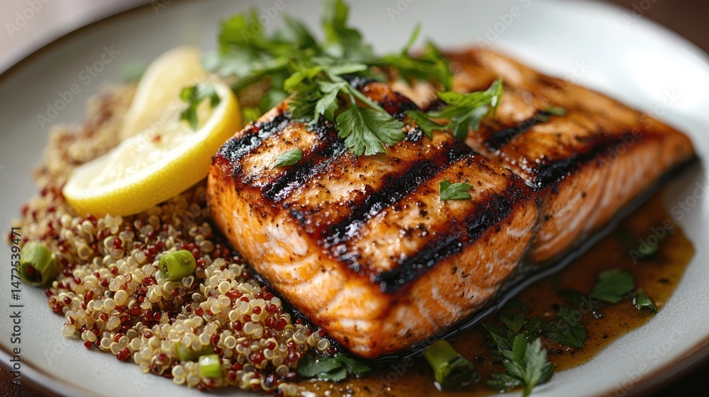 Grilled Salmon with Quinoa Grilled Salmon with Quinoa