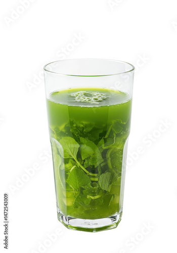 Wallpaper Mural Refreshing green drink filled with vibrant leaves in a clear glass Torontodigital.ca