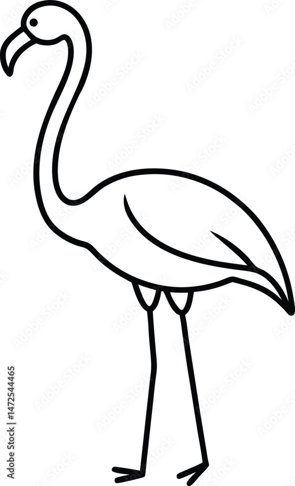 Fototapeta premium illustration of a flamingo standing