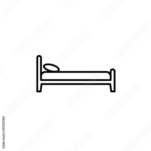 Simple bed illustration on a white background  