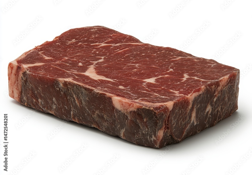 Fototapeta premium Raw Marbled Beef Steak on White Background