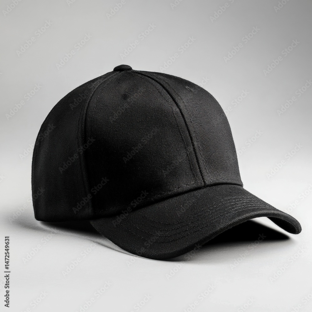 Black cap on gray background Black cap on gray background