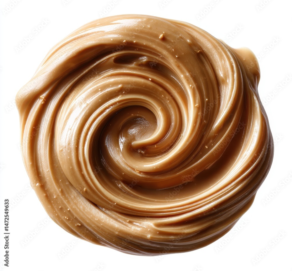Creamy Brown Nut Butter Swirl Texture Isolated on White Background Suitable for Food Photography and Culinary Illustrations Creamy Brown Nut Butter Swirl Texture Isolated on White Background Suitable for Food Photography and Culinary Illustrations
